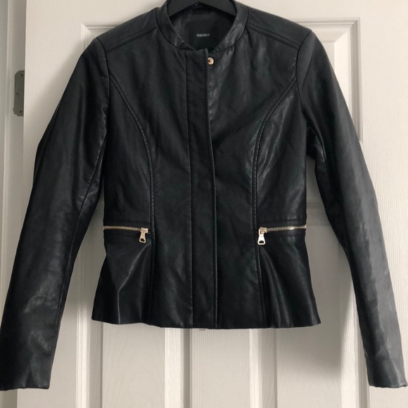 Forever 21 Jackets & Blazers - Black Faux Leather Moto Jacket